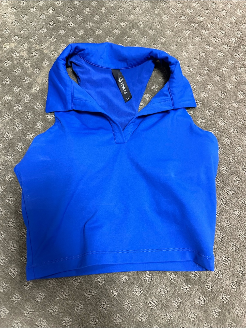 MPG Electric Blue Sleeveless Polo Crop Top